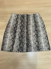 Snakeskin Faux Leather Skirt