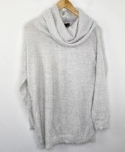 Reserved Gray Cowl Neck Long Sleeve Eyelash Knit Sweater Women's Size Medium M