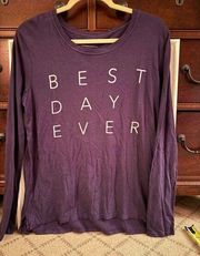 good hYOUman eggplant  BEST DAY EVER long sleeved T-shirt S/M