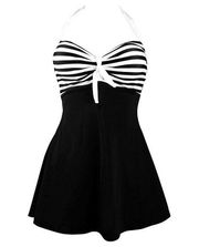 NEW COCOSHIP Vintage Sailor Pin Up Swimsuit Retro One Piece Swim Dress Size 12