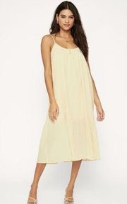 Lost + Wander Nude/ beige sweet lemon pie midi dress swiss dot L NWT