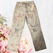 Graphic Graffiti Jeans- Size 28