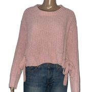 Candie’s chunky knit side tie cropped sweater