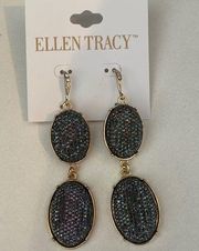 New Ellen Tracy 3 tier Iridescent Beaded Earrings