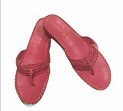 Gianni Bini Low Wedge Leather Thong Sandals