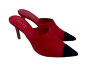 RAYE Phoebe Mule in Red Colorblock Heels Size 7.5