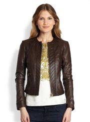 Brown leather jacket 