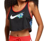 Nike  black workout tank top with pattern back and red stitching never worn