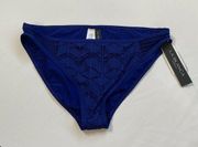 NEW La Blanca Navy Crochet Hipster Swim Bottoms