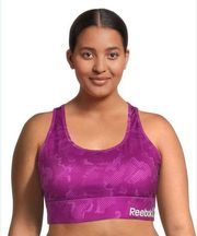 Womens Reebok Large Essential Print Sports Bra with Back Pocket  - Sz L