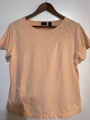 Westbound Stretch short sleeve top with floral appliqués - size large