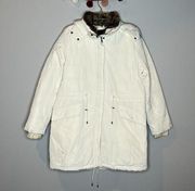 Talbots white down puffer parka coat