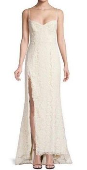 Fame and Partners Dandelion Dress Gown Maxi Lace Cream Champagne Size 2