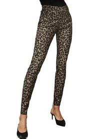 Veronica Beard Tan Black Coated Leopard Mid Rise Brooke Skinny Jeans Size 6/28