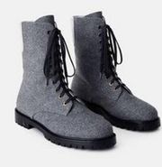 Lafayette 148 New York Cashmere-Wool Finley Combat Boots