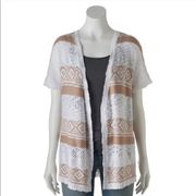 Cloud Chaser Lightweight Open Knit Southwestern Striped Cardigan Size S