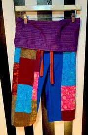 OOAK Patchwork Thai Fisherman Yoga Pants/Shorts One Size Fits Most Only 1 Pair!