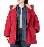 Women's Red Anorak Outerwear Coat  Size XL