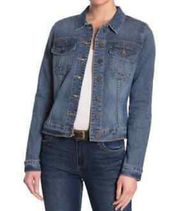 Kut from the Kloth Denim Helena Medium Blue Fitted Jean Jacket, Size XS