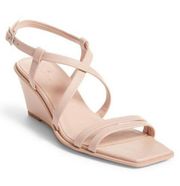 Caslon Sandals Womens Size 8.5 Pink Leather Paola Wedges