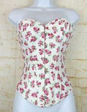 Adore Me Floral Rose White Corset Top Women S Slimming Boudoir Lingerie Coquette