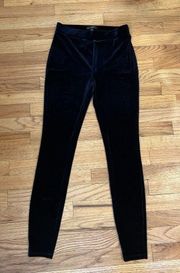 J. Crew NWT Black Stretch Velvet Leggings Pants Size XS