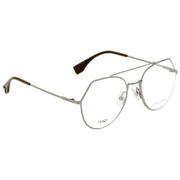 NWT FENDI 53mm Aviator Optical Frames 0329 Silver