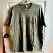 TULTEX BRAND CHRISTIAN TEE “WORTHY”, OLIVE GREEN, SUPER SOFT