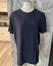 Mossimo Supply Co. Blue Speckled Scoop Neck Short Sleeve T-Shirt- Size Large