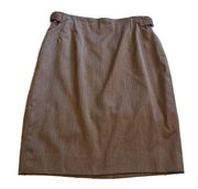 🆕 Joseph Abboud lightweight wool pencil skirt knee length mid rise brown sz 12