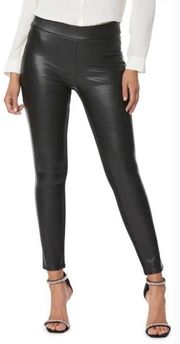 NWT  high waisted faux Thermal leather pull on leggings Size S