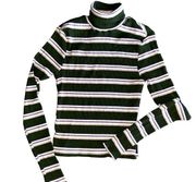 BDG Urban Outfitters Green Striped Turtleneck Sweater Large NWT