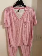 cute pink leopard print size XL pajama set