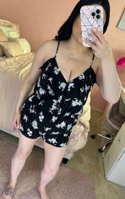 Black Floral Romper 