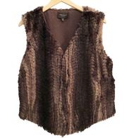Romeo & Juliet Couture Faux Fur Vest Brown Large