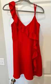 Red Ruffle Mini Dress