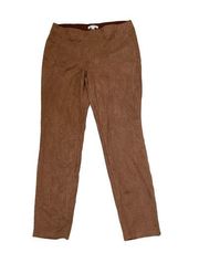 Max Studio Womens Pull On Pants Size Large Brown Stretch Polyester Spandex 31X29