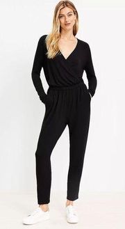 LOFT Lou & Grey Women's Signature Soft blend Crossover Jumpsuit Black Size 1X