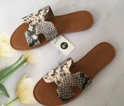 Snake Print Sandals, Size 8 1/2