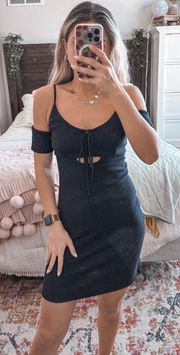 Black Cut Out Mini Dress 