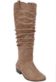 Qupid The Roderick Wide Calf Boot Tall Taupe