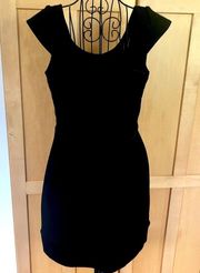 black piping cap sleeve Dress with pockets size 8