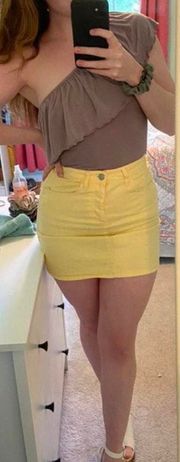 Yellow Denim Skirt