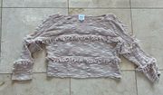 Misa Los Angeles Pale Pink Hand Knit Viscose Cropped Sweater Sz Small