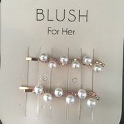 New Blush set of 2 Dressy Bobby Pins Gold Pearls