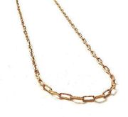 14k Solid Gold paperclip necklace | 1.5 mm paperclip chain | 22 inches long |