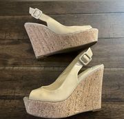 Gianni Bini nude cork high wedge 7