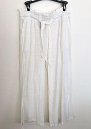 Rewash Los Angeles White Cotton Beach Crop Pants M