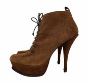 H By Halston Kate Suede Platform Lace Up Stiletto