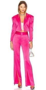 ALICE + OLIVIA Shan Boxy Oversized Cropped Blazer and Jody Front Slit Pant Set